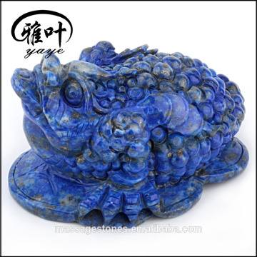 100% Natural Lapis Lazuli Animal Carvings Toad Sculpture